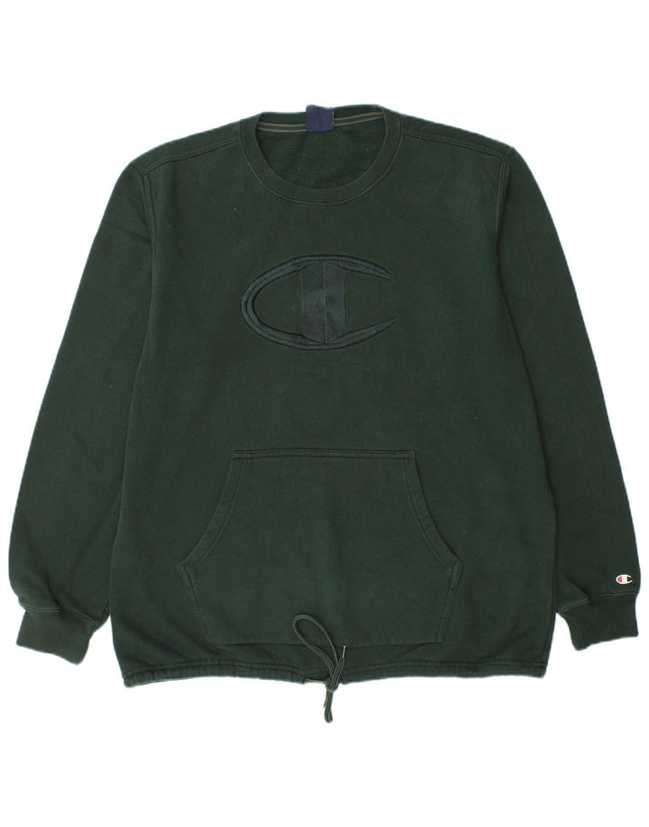CHAMPION Herren-Sweatshirt mit Grafik, XL, grüne Baumwolle