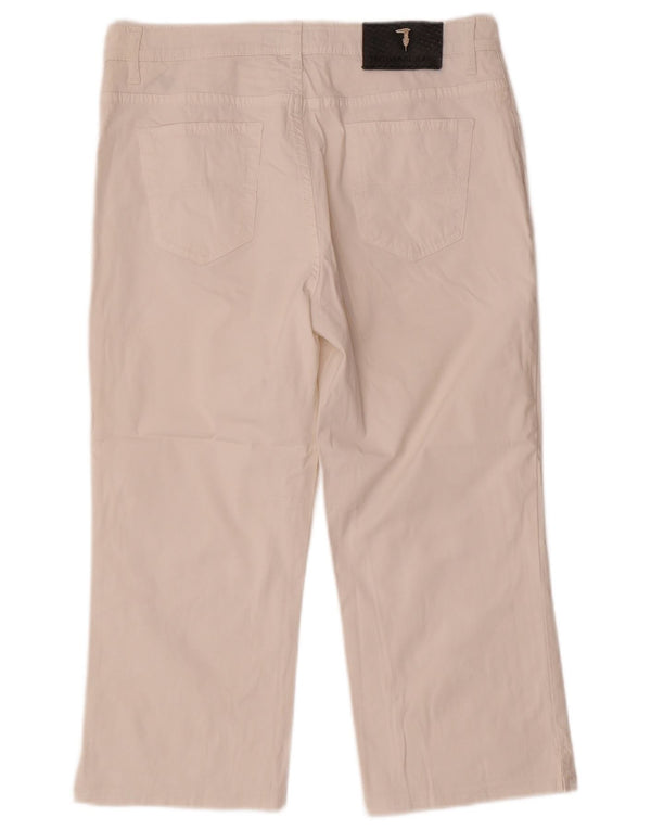 Gerade Capri-Hose für Damen von Trussardi, W29, L20, weiße Baumwolle