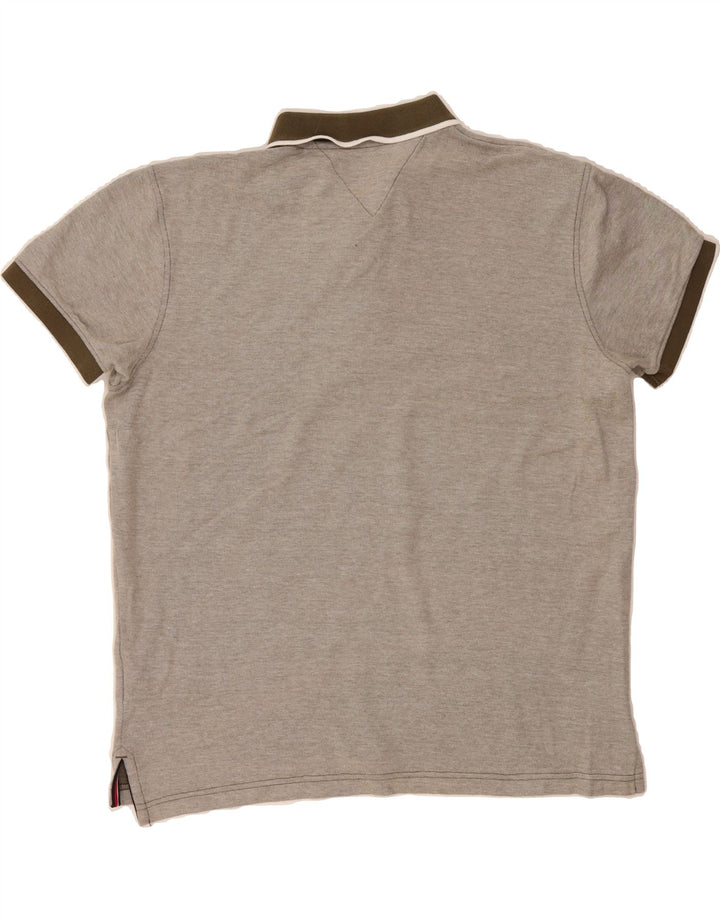 TOMMY HILFIGER Mens Regular Fit Polo Shirt Medium Grey Cotton Vintage Tommy Hilfiger and Second-Hand Tommy Hilfiger from Messina Hembry 