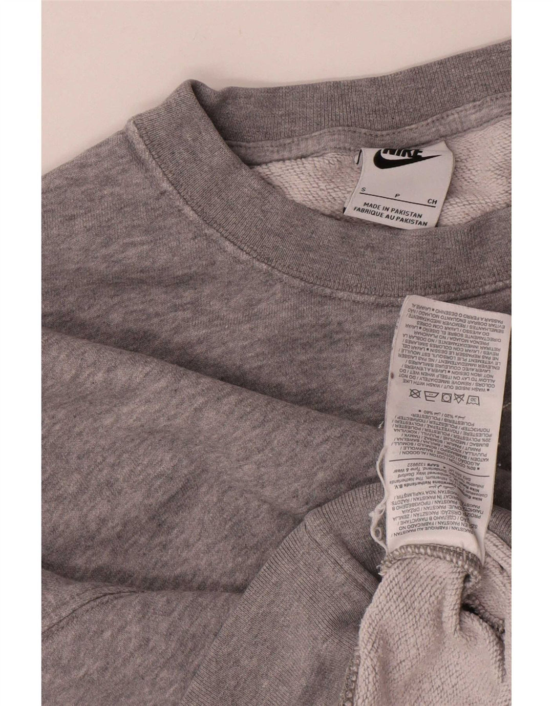 Nike Womens Crop Oversized Sweatshirt Pullover UK 10 Small Grau meliert