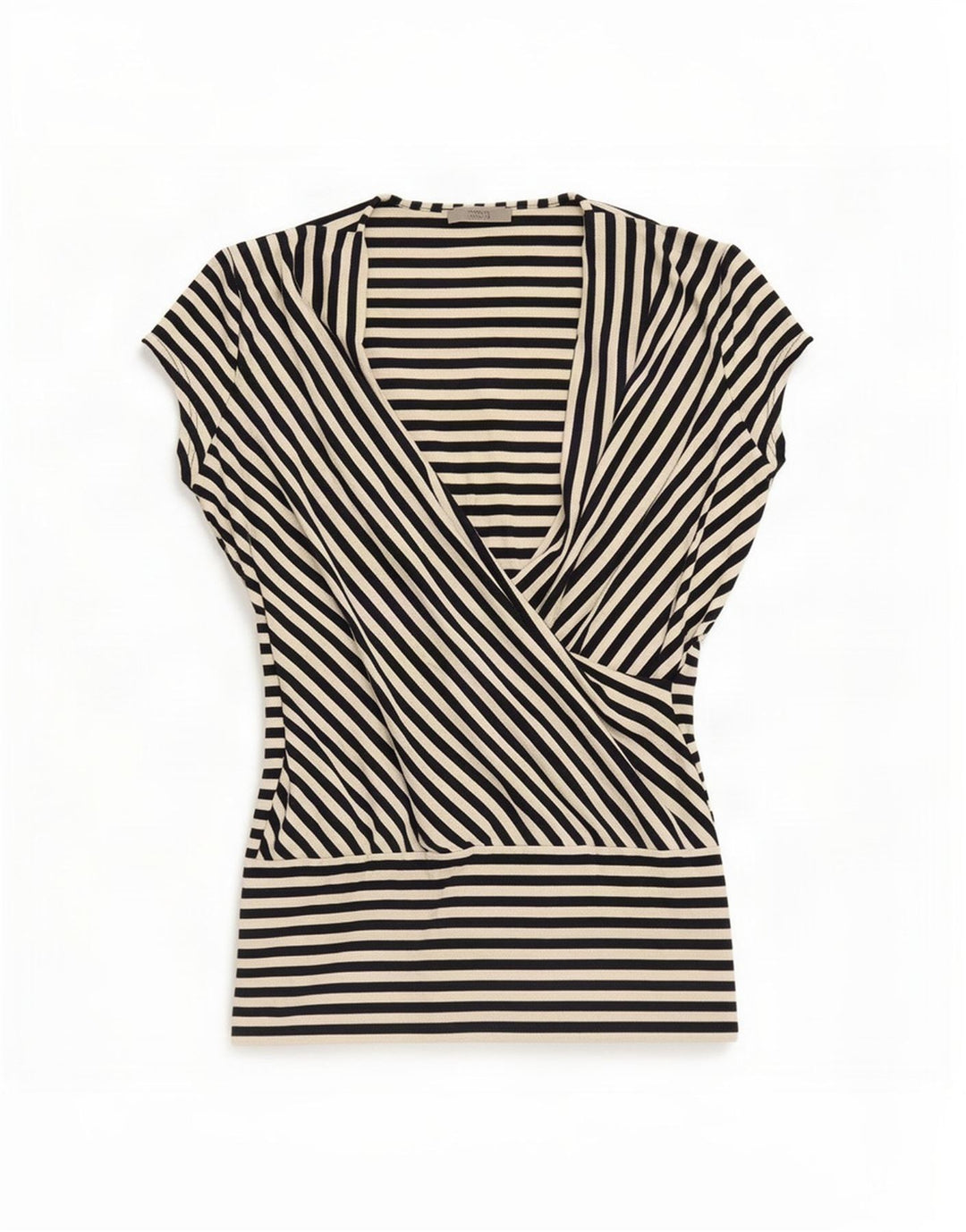 Marks & Spencer Damen-Blusenoberteil, Gr. 46, groß, schwarz gestreift, Viskose