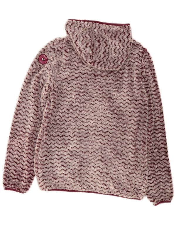 Avirex Damen-Fleecejacke mit Kapuze, UK 12, mittleres Burgunderrot, Chevron-Polyester