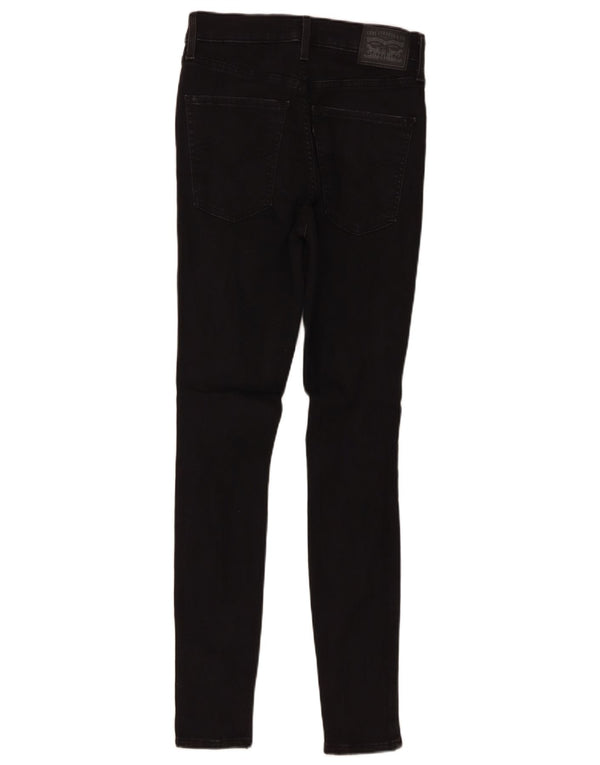 Levi's Damen Mile High Distressed Super Skinny Jeans W28 L30 Schwarze Baumwolle