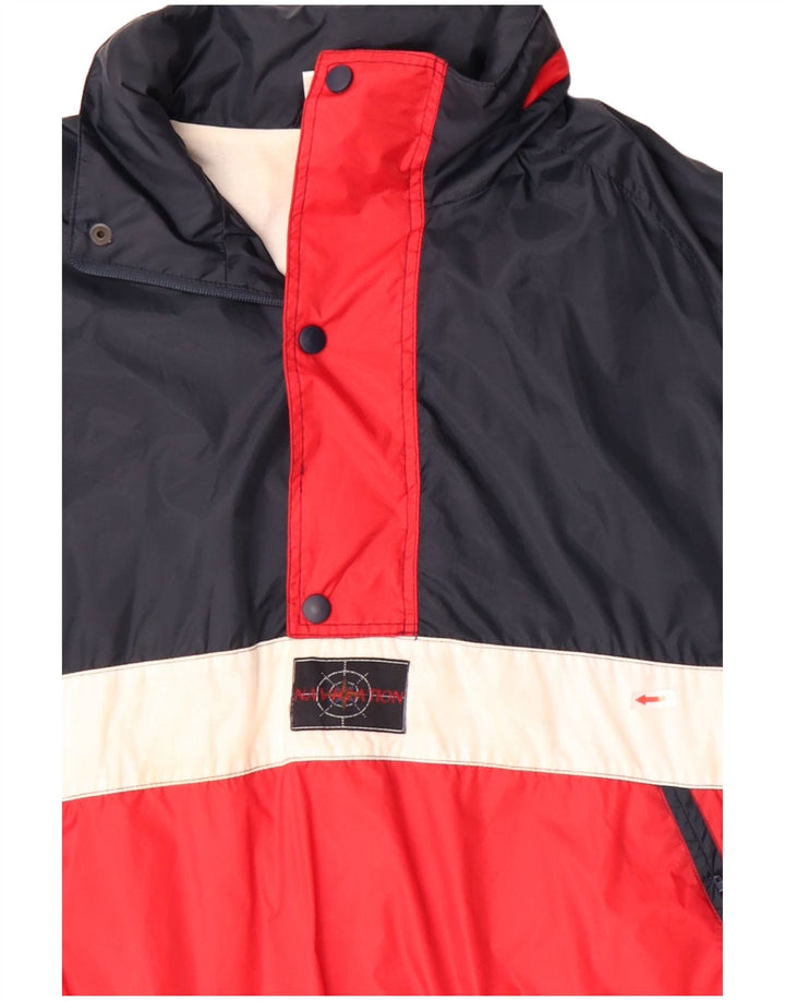 Marcel Clair Herren-Anorak-Jacke, UK 40, groß, marineblau, Colourblock-Polyamid