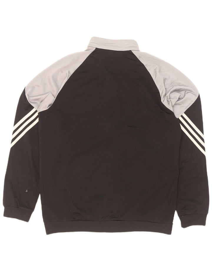 Adidas Herren-Trainingsanzug-Top-Jacke, großes schwarzes Farbblock-Polyester