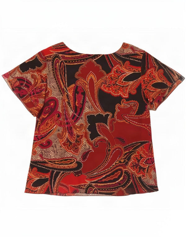 Marks & Spencer Damen-Blusenoberteil, UK 20 2XL, schwarzes Paisley-Polyester