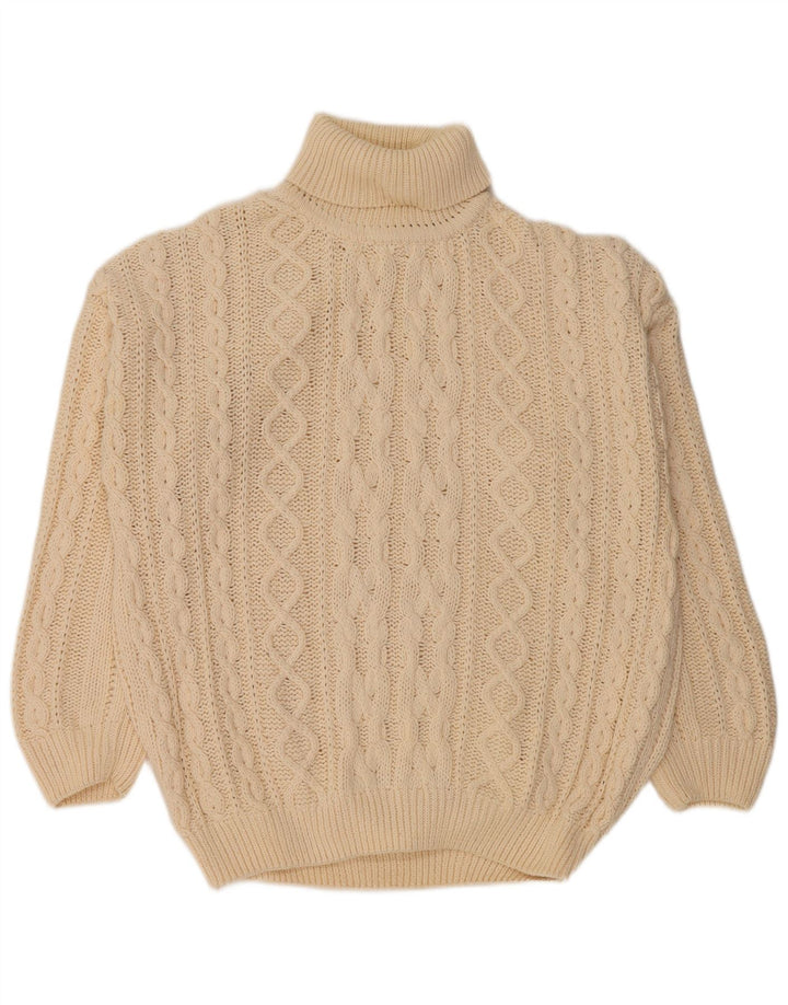 FRITZI Damen-Pullover mit Rollkragen, übergroß, Gr. 14/16, Größe L, Beige
