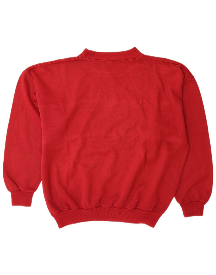 Vintage Herren Grafik Sweatshirt Pullover XL Rot Colourblock