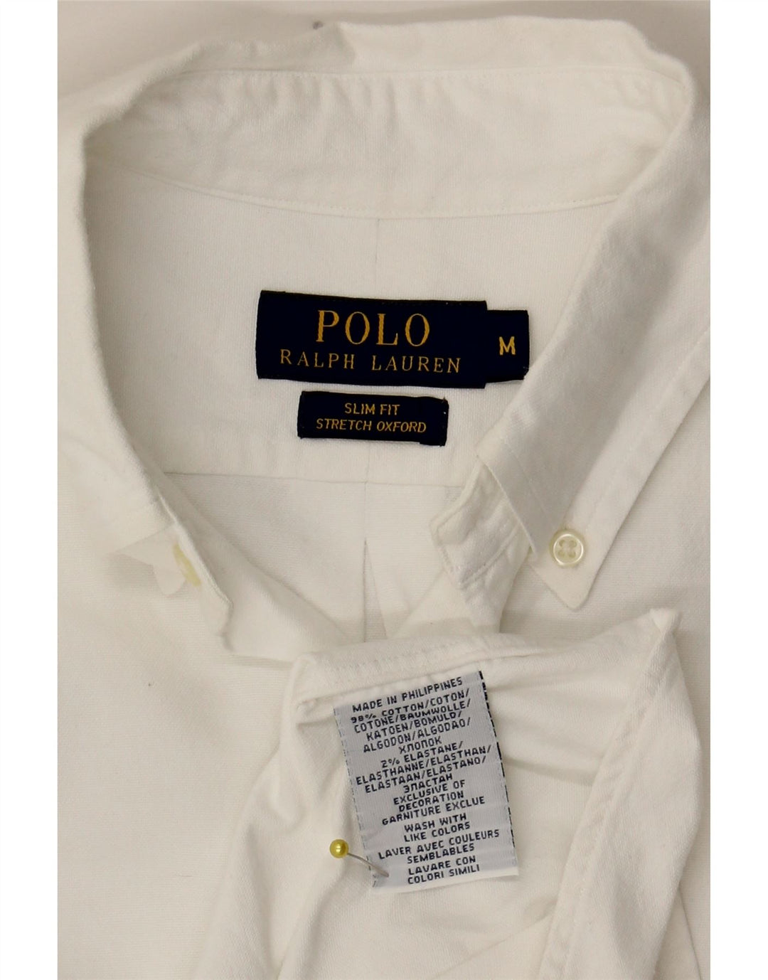 Polo Ralph Lauren Herren-Slim-Fit-Hemd aus mittelweißer Baumwolle