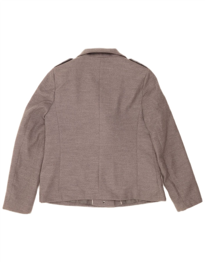 Marks & Spencer Damen Kurze Militärblazerjacke UK 12 Mittelgrau