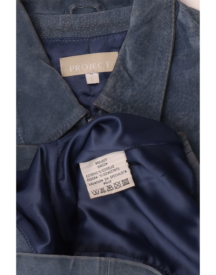 Project Damen Wildlederjacke UK 10 Small Blaues Leder