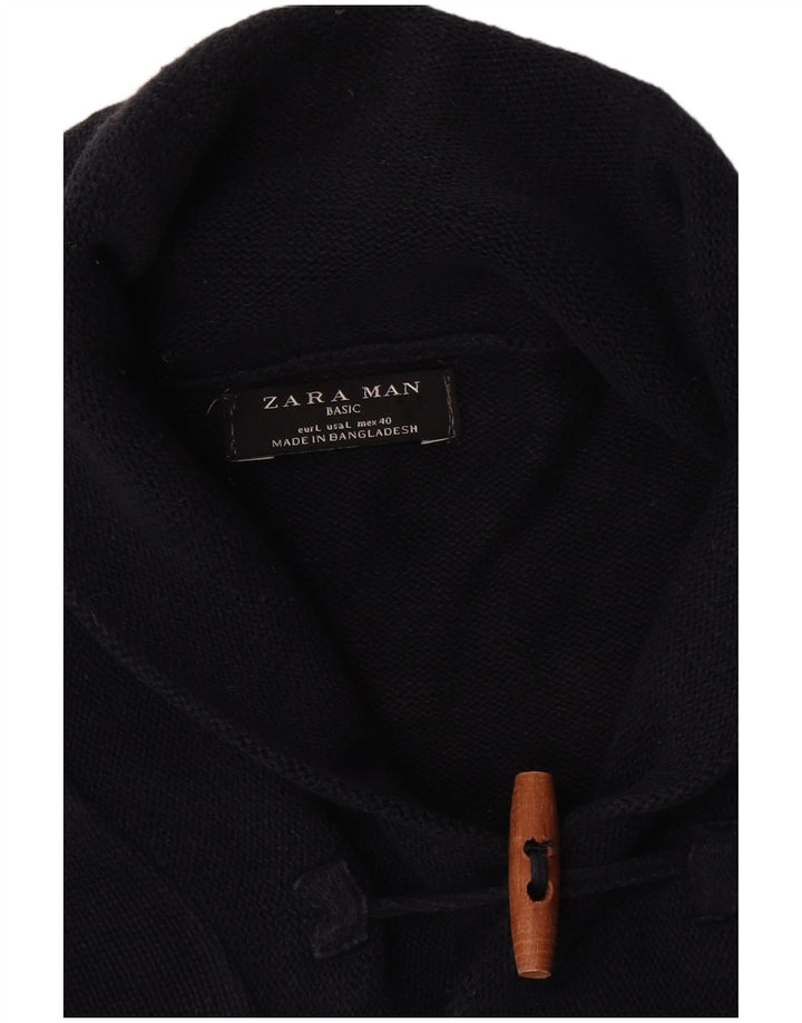 Zara Herren-Pullover mit Schalkragen, Größe L, Marineblau