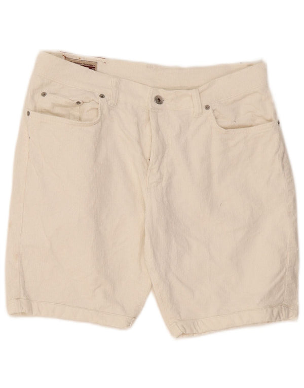 Vintage Womens Corduroy Shorts W34 Large White Cotton