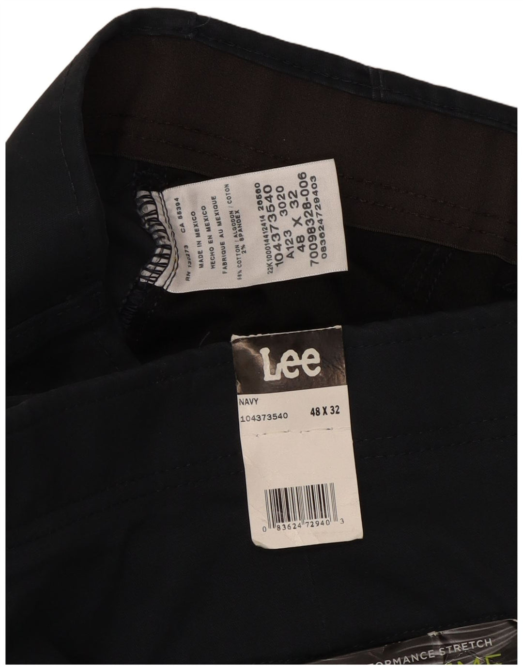 LEE Herren-Chinohose „Extreme Comfort Straight“, W48, L30, Marineblau, Baumwolle