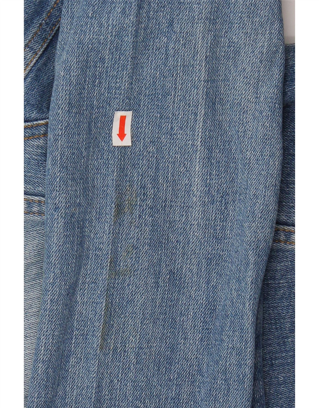 VINTAGE Damen Crop Jeansjacke UK 14 Große blaue Baumwolle