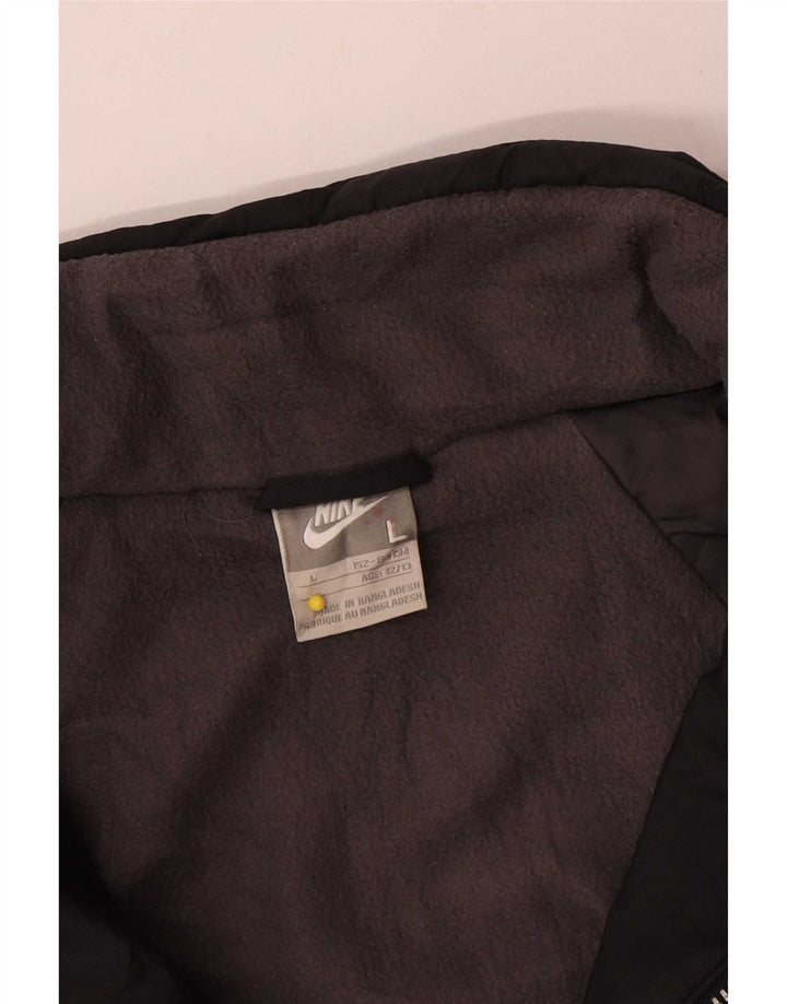 Nike Jungen-Windbreaker-Jacke mit Grafik, 12–13 Jahre, groß, schwarzes Nylon