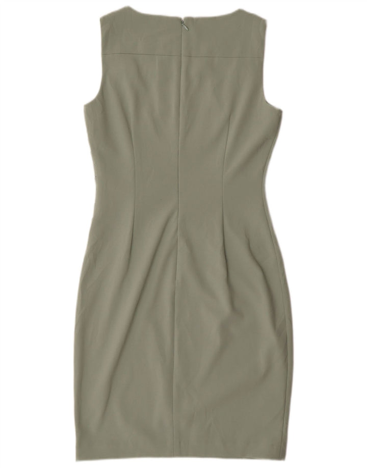 Calvin Klein Damen Ärmelloses, figurbetontes Kleid UK 12 Mittelgrünes Polyester
