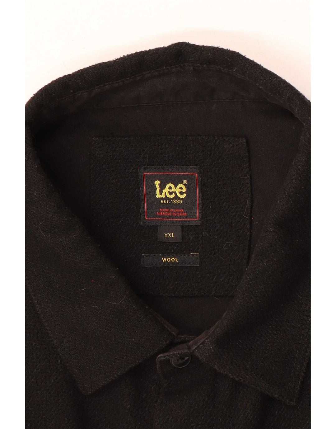 Lee Herren Overshirt Flanellhemd 2XL Schwarze Wolle