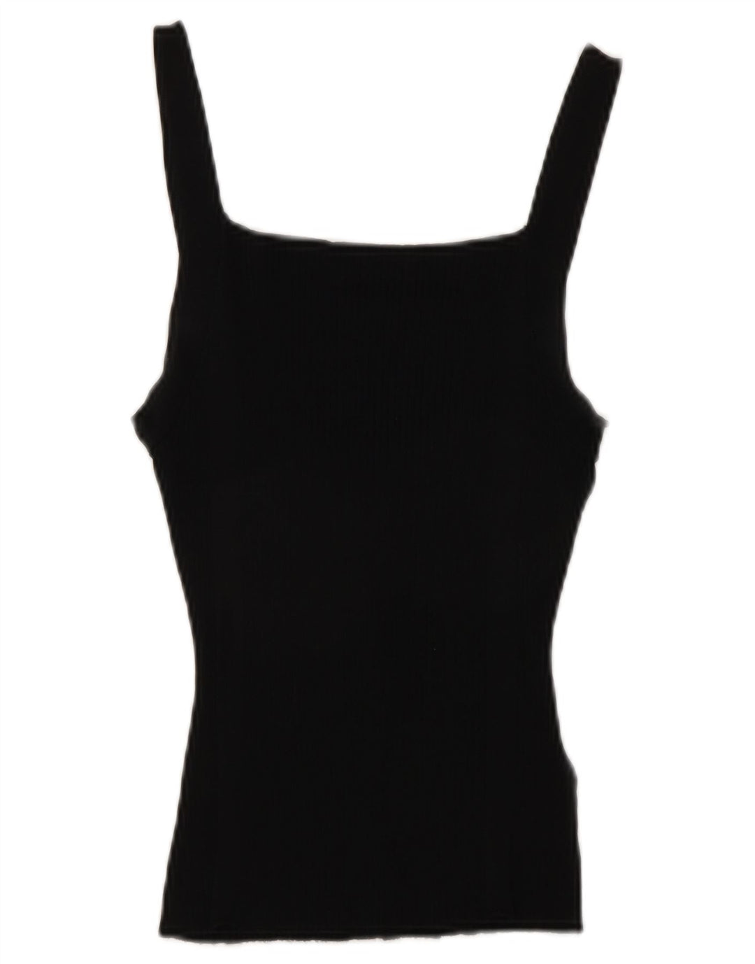 Zara Damen Crop Cami Top UK 12 Mittelschwarze Viskose
