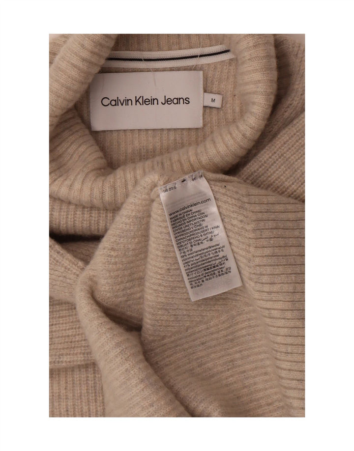 Calvin Klein Jeans Herren-Pullover mit Rollkragen, mittelbeige Wolle