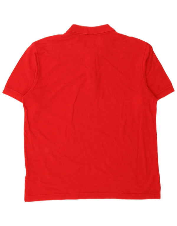 BENETTON Herren-Poloshirt XL, rote Baumwolle