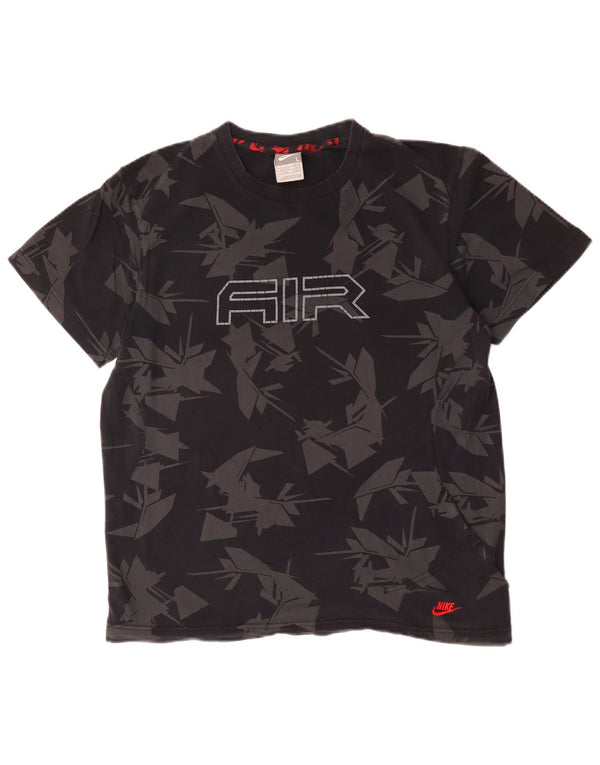 Nike Herren Air Graphic T-Shirt Top Große schwarze geometrische Baumwolle