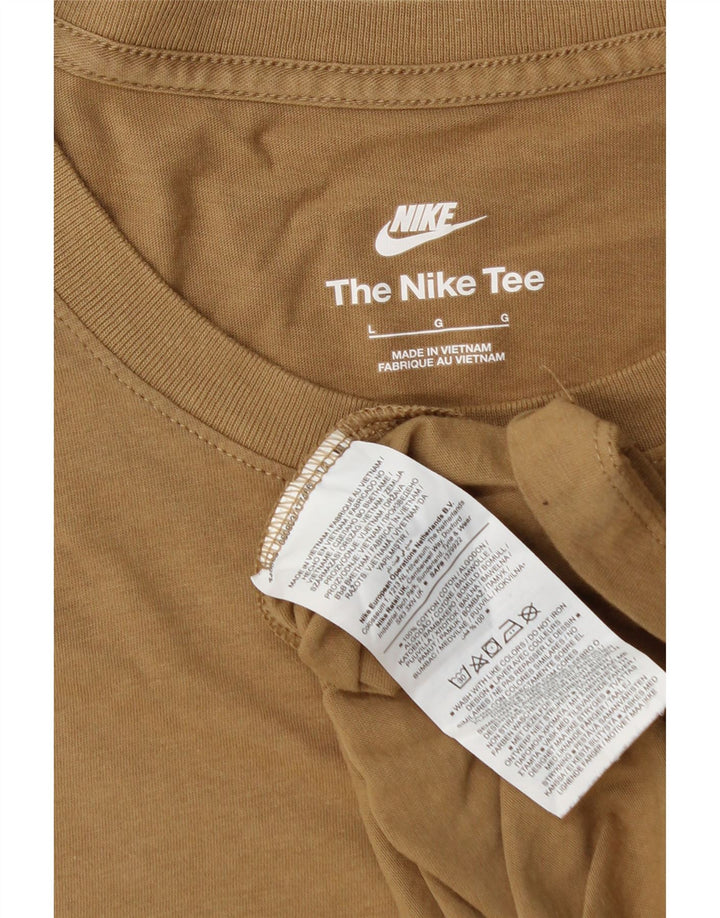 Nike Herren T-Shirt Top Large Braun Baumwolle