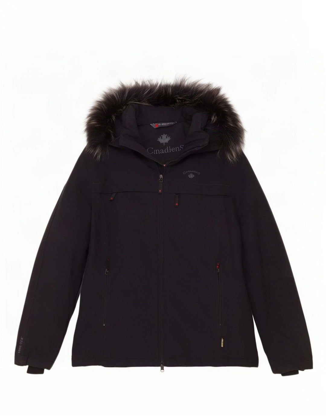 Canadiens Damen-Windbreakerjacke mit Kapuze, EU 38, mittelschwarz, Polyamid