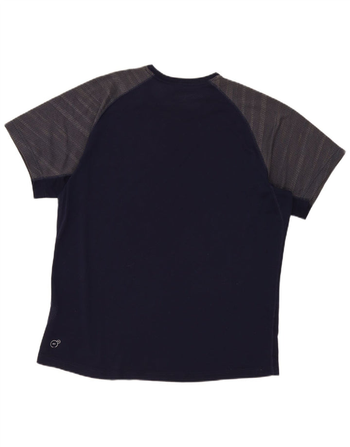 Puma Herren T-Shirt Top XL Marineblau Colourblock Polyester