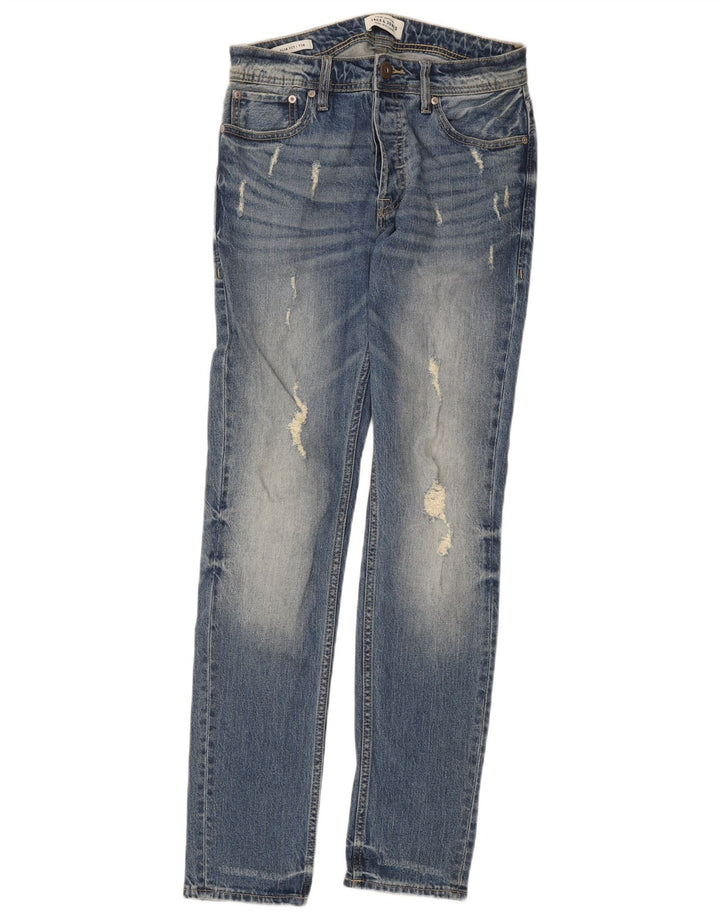 Jack & Jones Herren Tim Distressed Slim Jeans W27 L32 Blau
