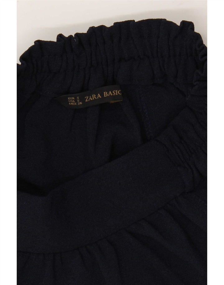 Zara Damen ausgestellter Rock, Größe S, W26, Marineblau, Polyester