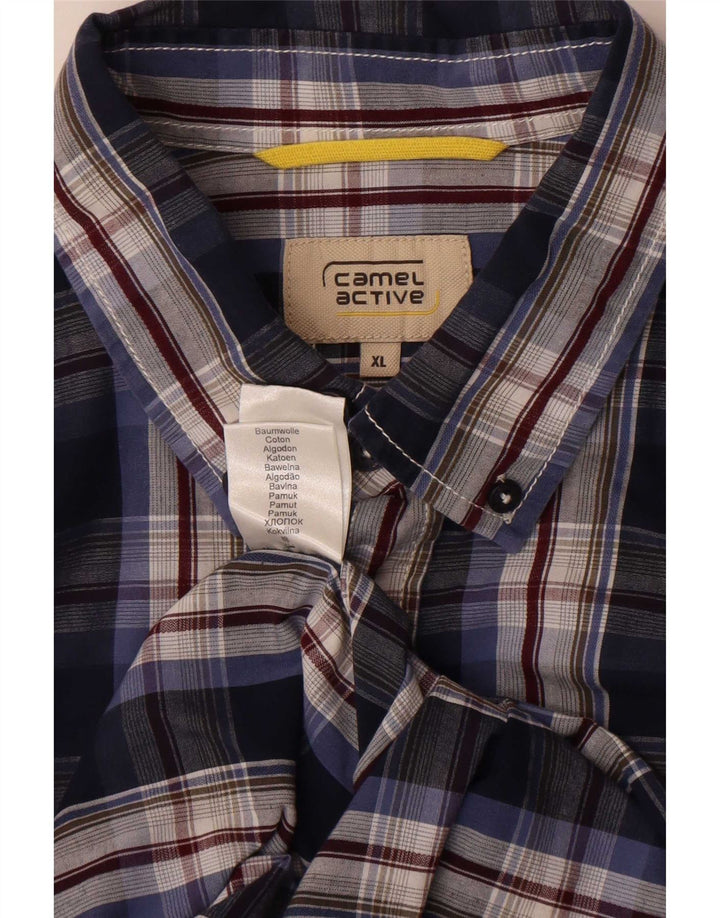 Camel Active Herrenhemd XL, marineblau, kariert, Baumwolle