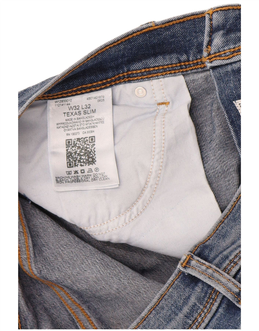 Wrangler Herren Texas Slim Jeans W32 L32 Blaue Baumwolle