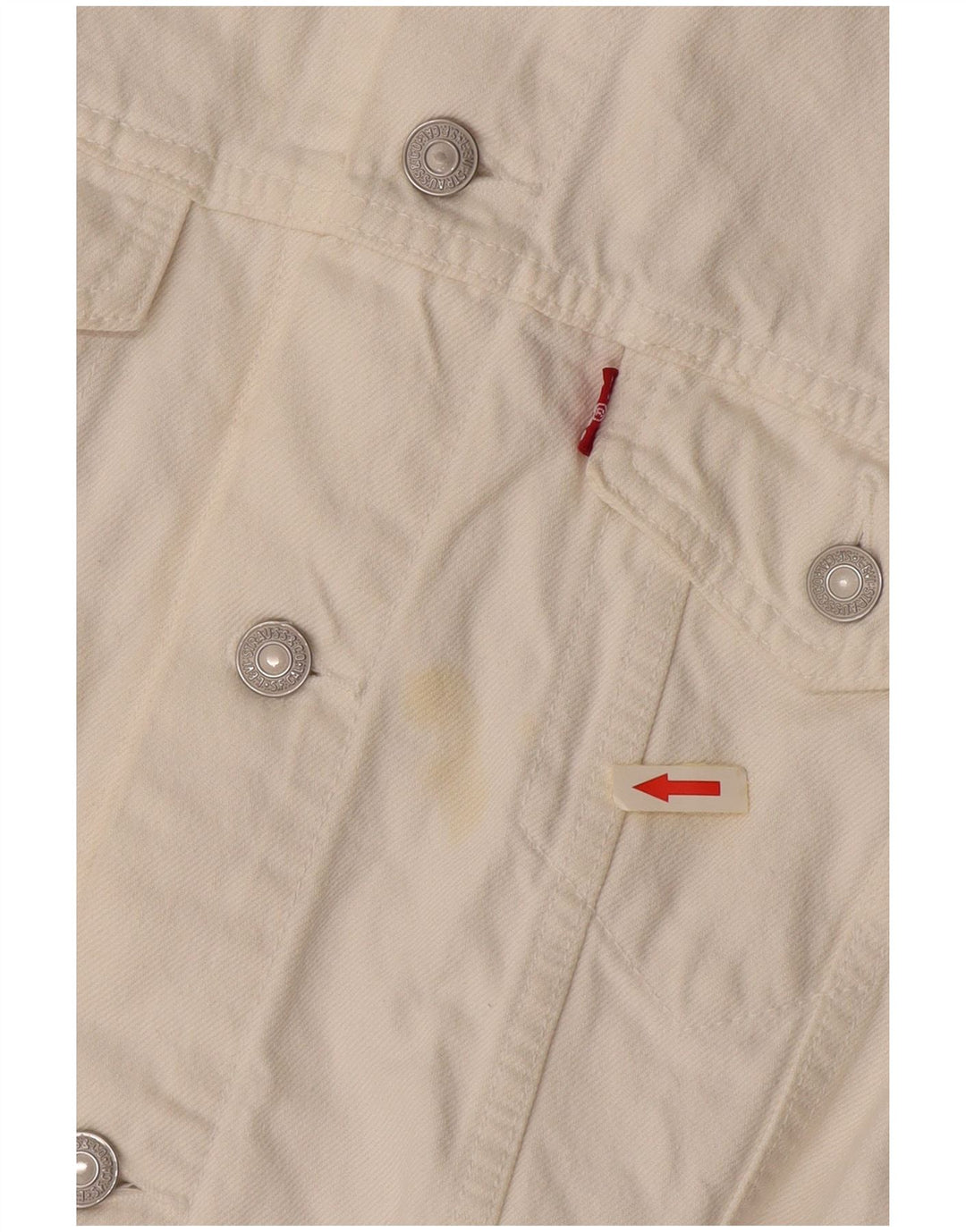 LEVI'S Damen Crop Denim Gilet UK 16 Large Weiße Baumwolle