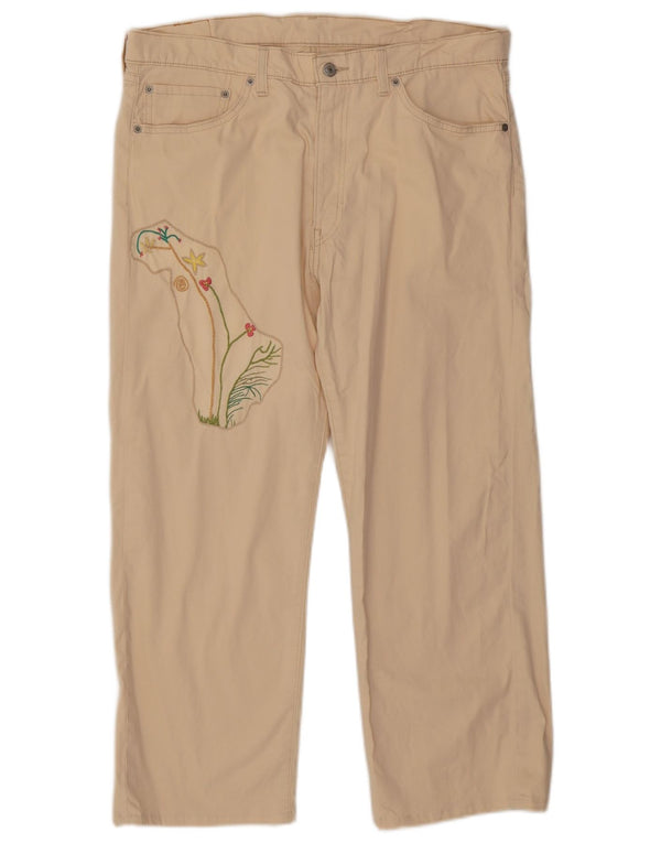 Levi's Damen 751 Graphic Straight Casual Hose W38 L26 Beige Floral