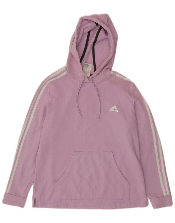 Adidas Damen Kapuzenpullover UK 16/18 Large Lila Baumwolle