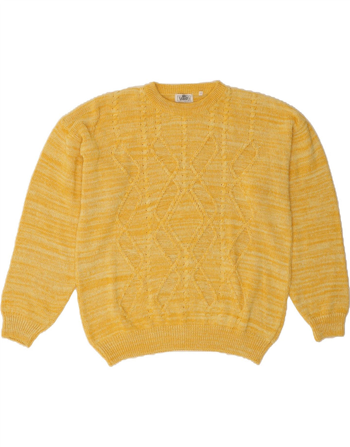 PAOLO NEGRATO Mens Crew Neck Jumper Sweater IT 48 Medium Yellow Vintage Paolo Negrato and Second-Hand Paolo Negrato from Messina Hembry 