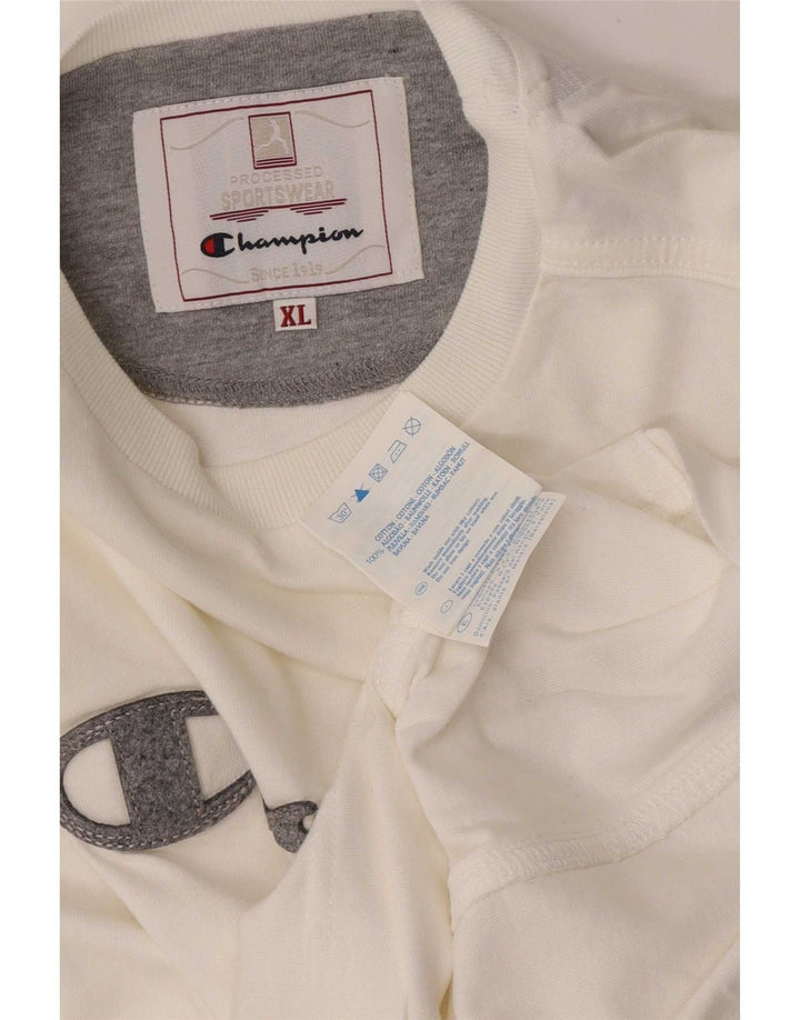 Champion Herren Graphic Top Langarm XL Weiße Baumwolle
