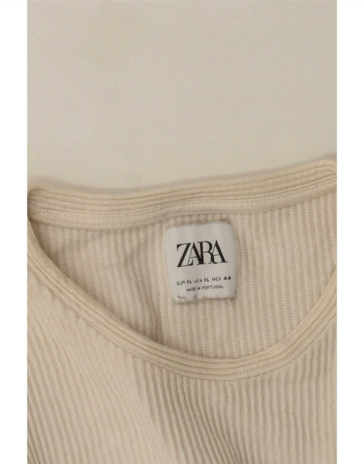 Zara Herren Top Langarm XL Off White