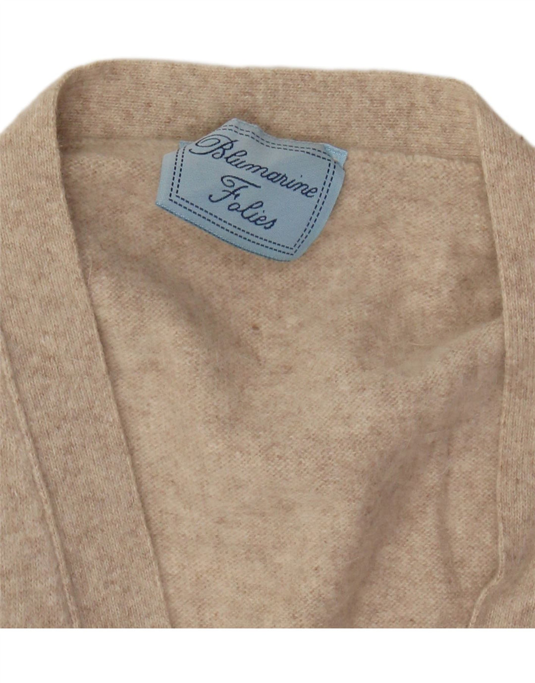 BLUMARINE Ärmelloser Damen-Cardigan-Pullover IT 46 Große beige Wolle