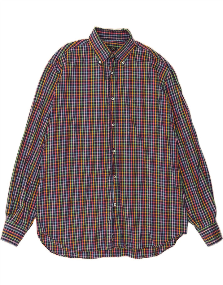 PAUL & SHARK Mens Shirt Size 43 Large Multicoloured Check Cotton Vintage Paul & Shark and Second-Hand Paul & Shark from Messina Hembry 