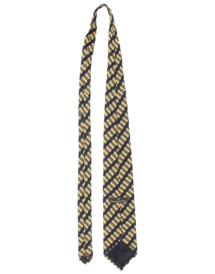 Ermenegildo Zegna Herren-Krawatte, Einheitsgröße, gelb, geometrisch, Seide, klassisch