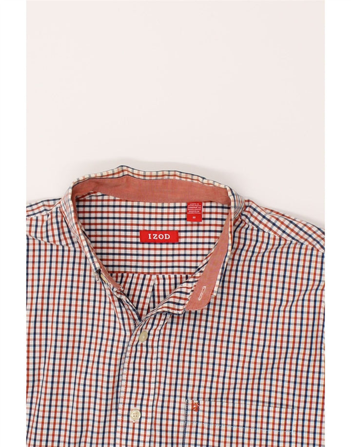 IZOD Mens Shirt Medium Red Check Cotton Vintage Izod and Second-Hand Izod from Messina Hembry 