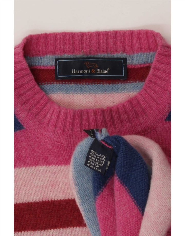 Harmont & Blaine Herren-Pullover mit Rundhalsausschnitt, mittelgroß, mehrfarbig gestreift