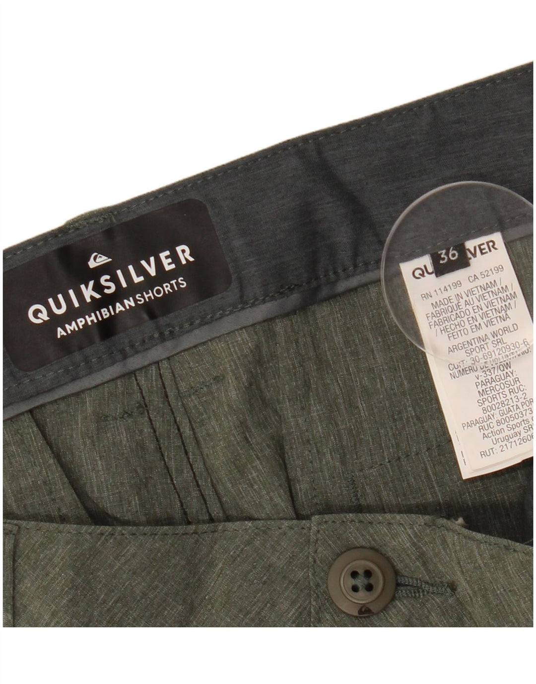 QUIKSILVER Herren-Chinoshorts W36, groß, Khaki, Polyester