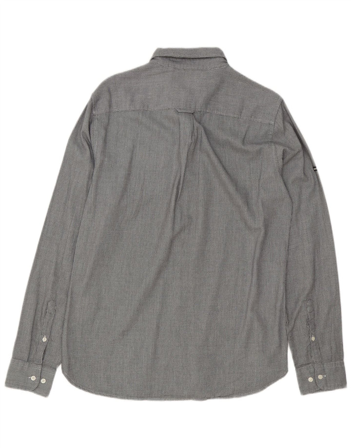 Superdry Herren-Hemd aus mittelgrauer Baumwolle