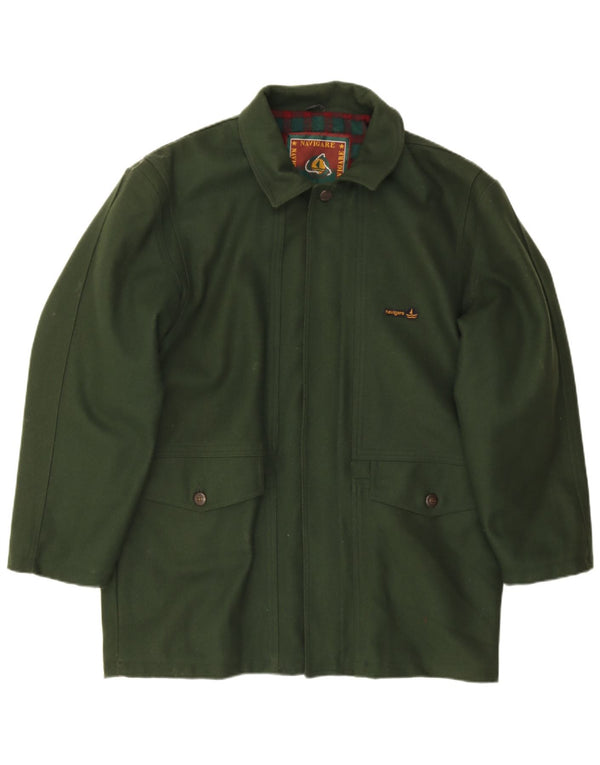 Navigare Herrenmantel UK 40 Große grüne Wolle