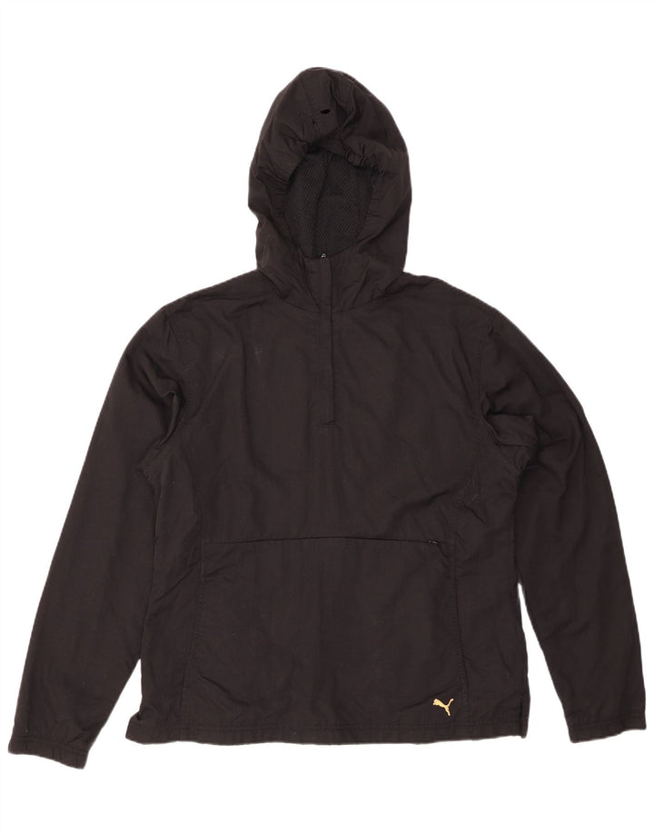PUMA Damen Anorakjacke mit Kapuze, UK 14, großes schwarzes Nylon