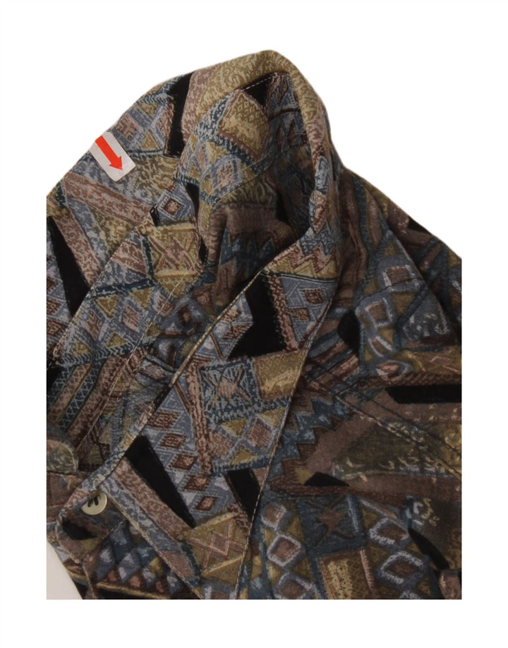 VINTAGE Mens Shirt Large Grey Geometric