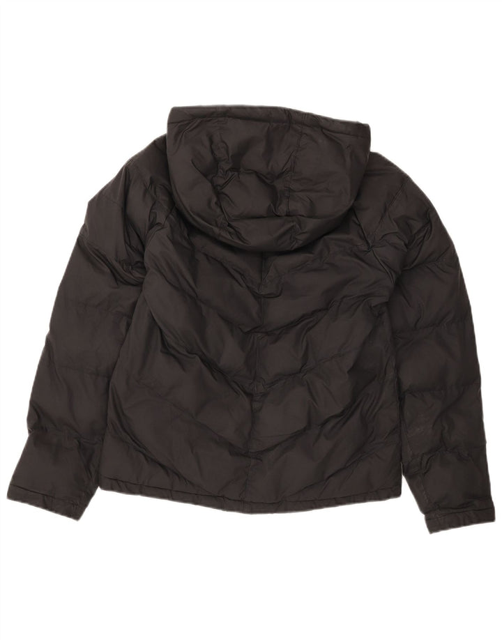 NIKE Jungen-Jacke mit Kapuze, gepolstert, 12–13 Jahre, Größe L, aus schwarzem Polyester
